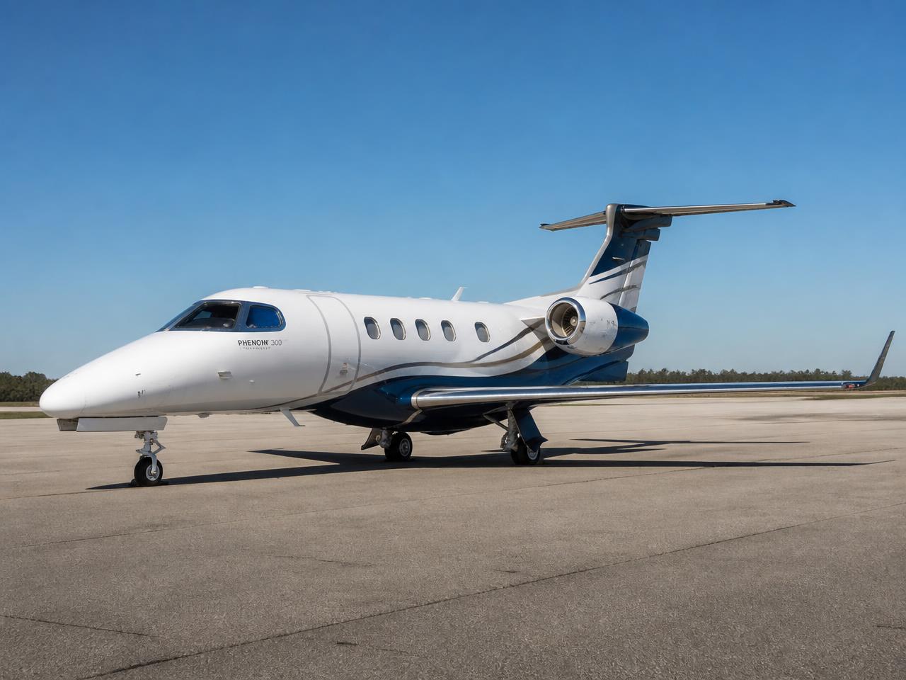 Embraer Phenom 300 light jet on the tarmac