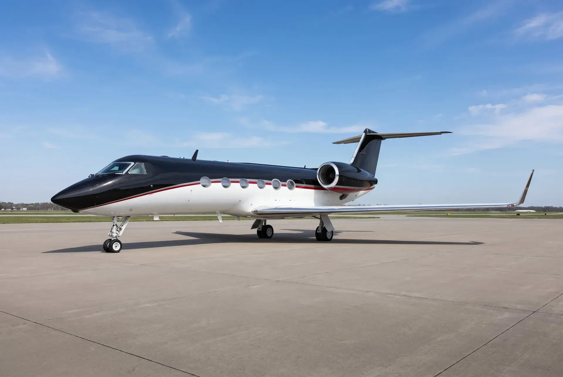 Gulfstream G450 long-range business jet on the tarmac